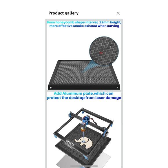 Comgrow 450x450mm Honeycomb Laser Bed w/ Aluminum Plate for Engraver Cutter - Picture 5 of 9